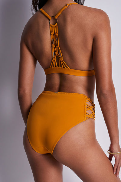 Muse High-Waisted Bikini Bottom Saffron