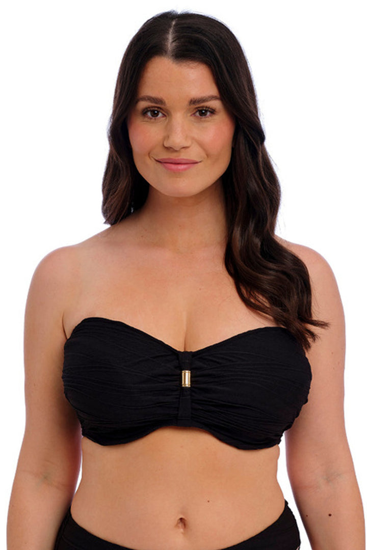 Beach Waves Bandeau Bikini Top Black