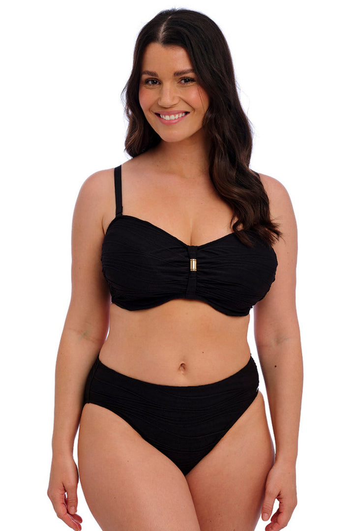 Beach Waves Mid Rise Bikinitrosa Black