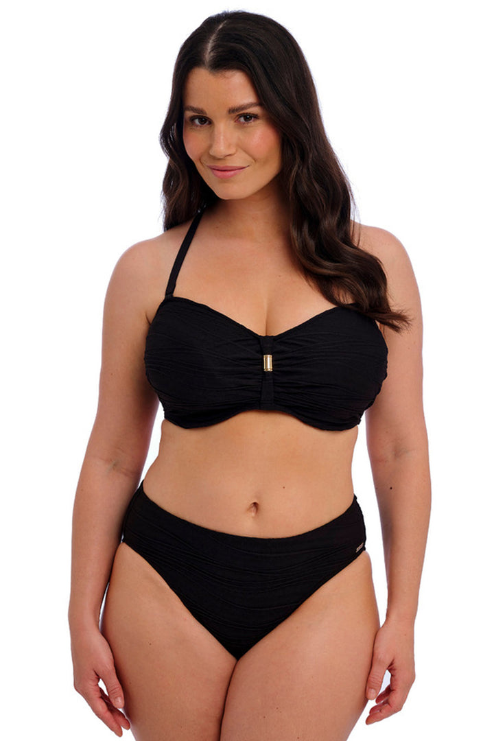 Beach Waves Bandeau Bikini Top Black