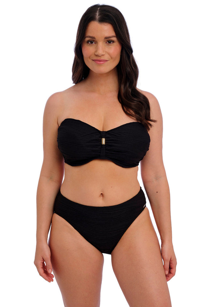 Beach Waves Bandeau Bikini Top Black