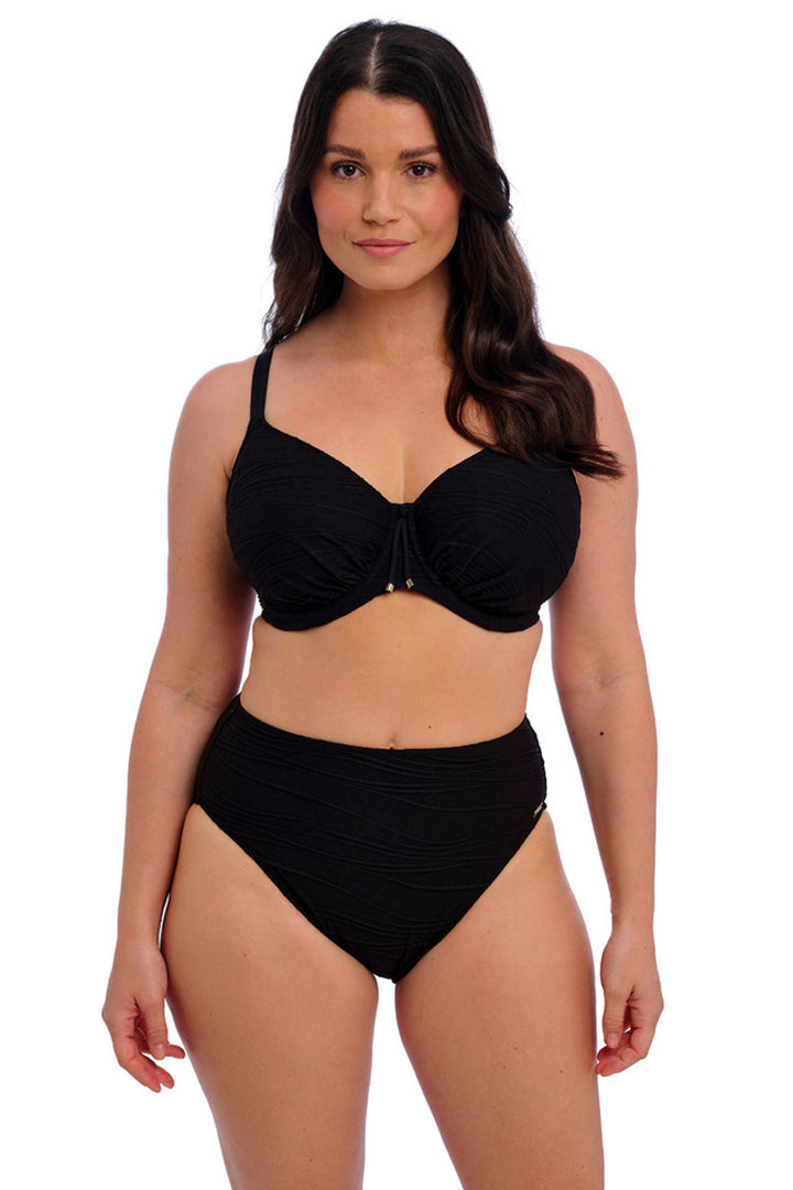 Beach Waves Mid Rise Bikinitrosa Black