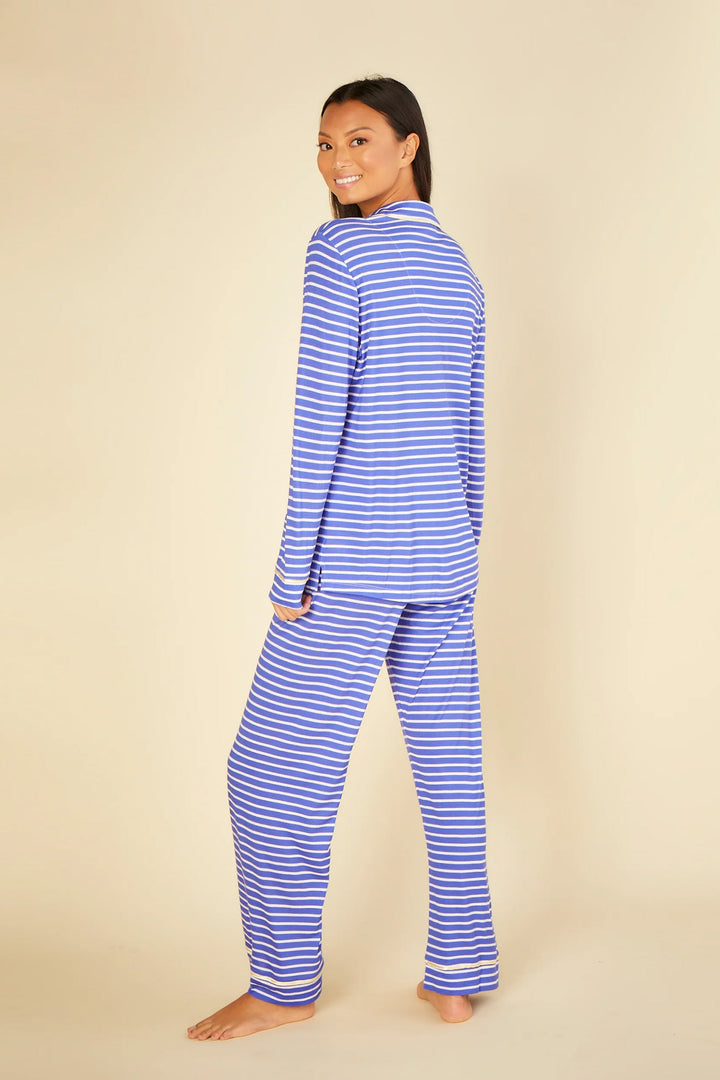 Bella Printed Printed Long Sleeve Pajama Set Mare Stripe/Limone