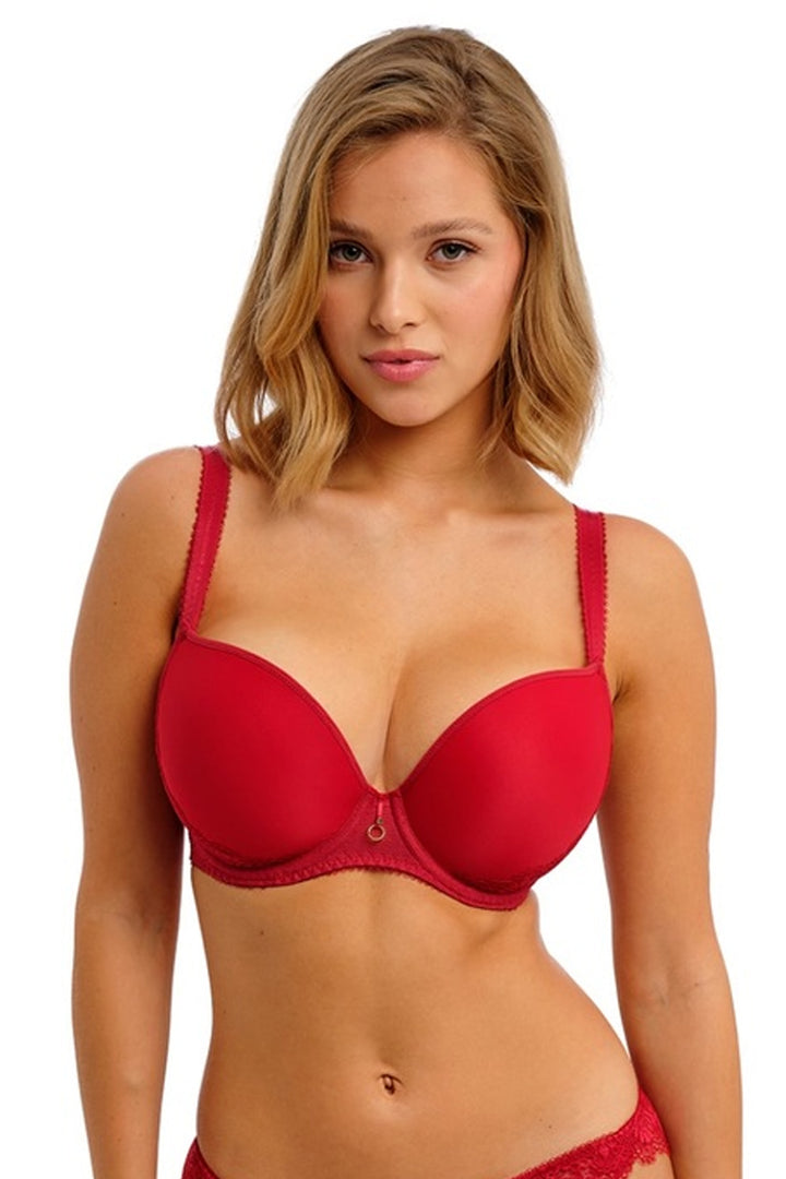 Fascinate Moulded Plunge T-shirt Bra Cherry