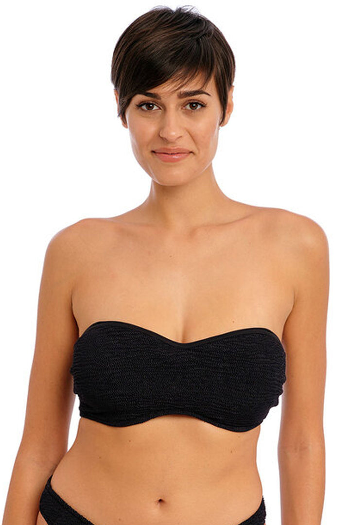 Ibiza Waves Bandeau Bikini Top Black