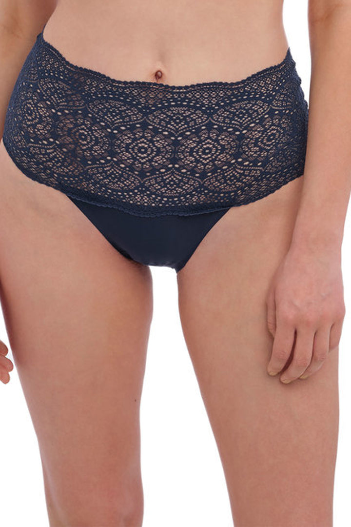 Lace Ease Invisible Full Brief Navy