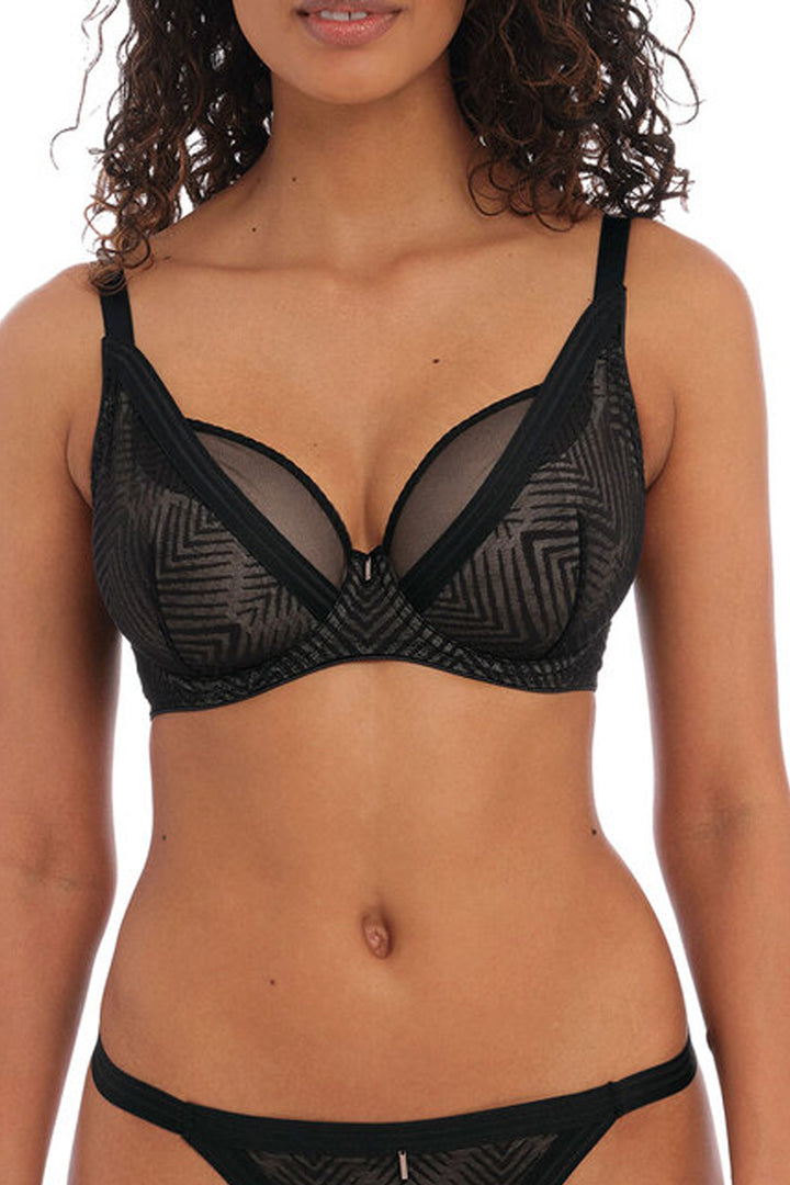 Tailored Plunge Bra Black