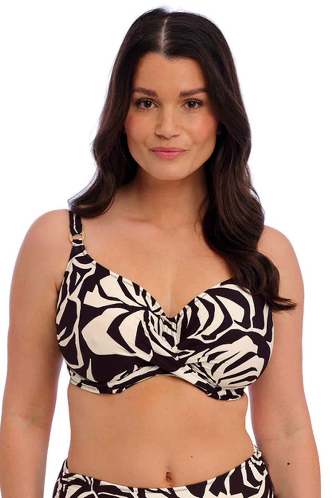 Aruba Nights Full Cup Bikini Top Black & Cream