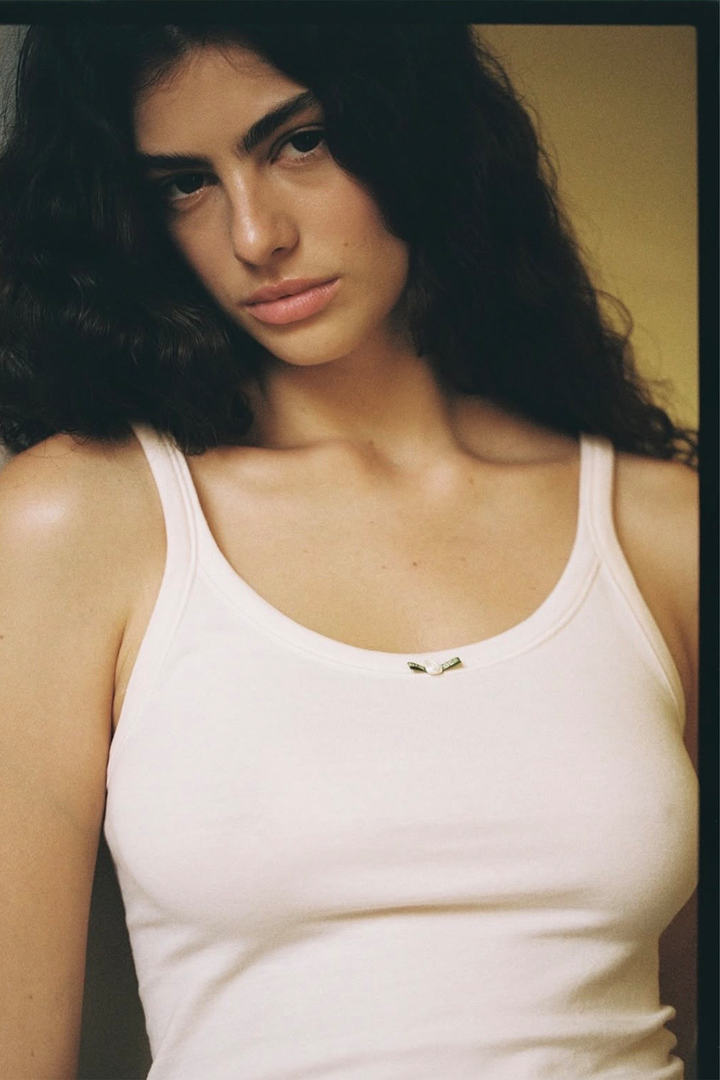 Avet Cotton Tank Top Rose White