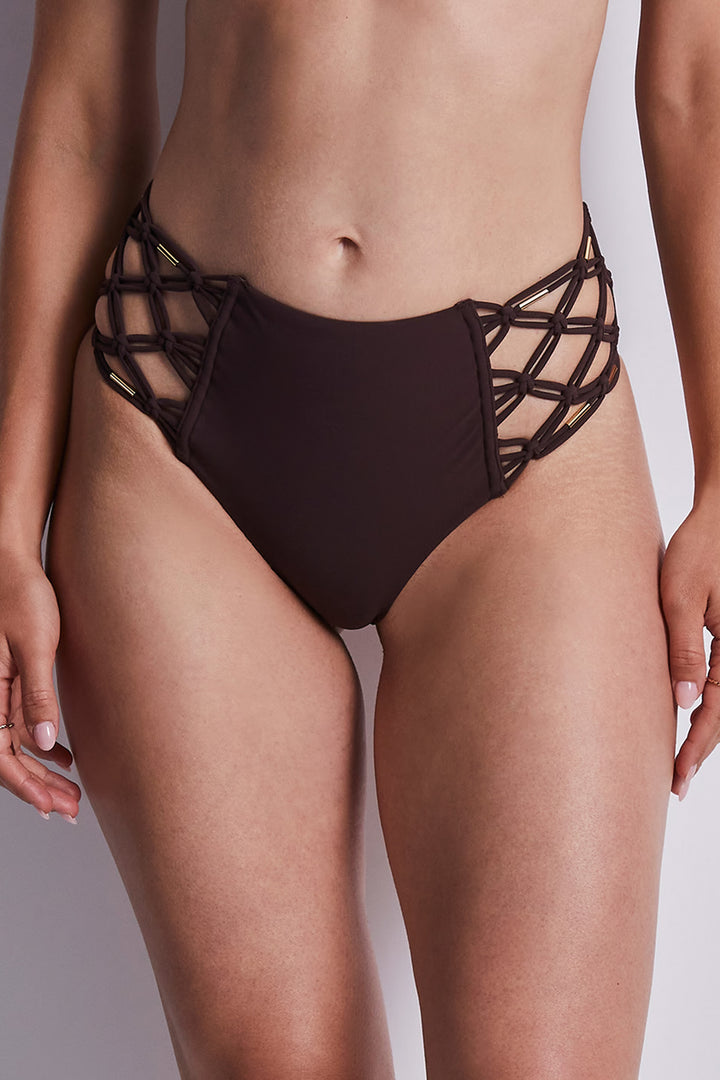 Muse High-Waisted Bikini Bottom Henna