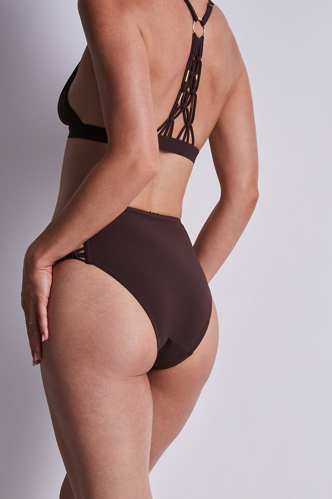 Muse High-Waisted Bikini Bottom Henna