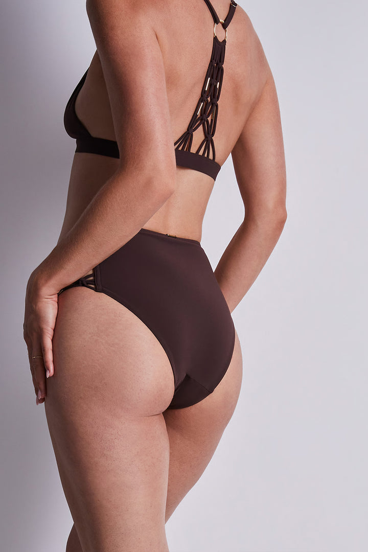 Muse High-Waisted Bikini Bottom Henna