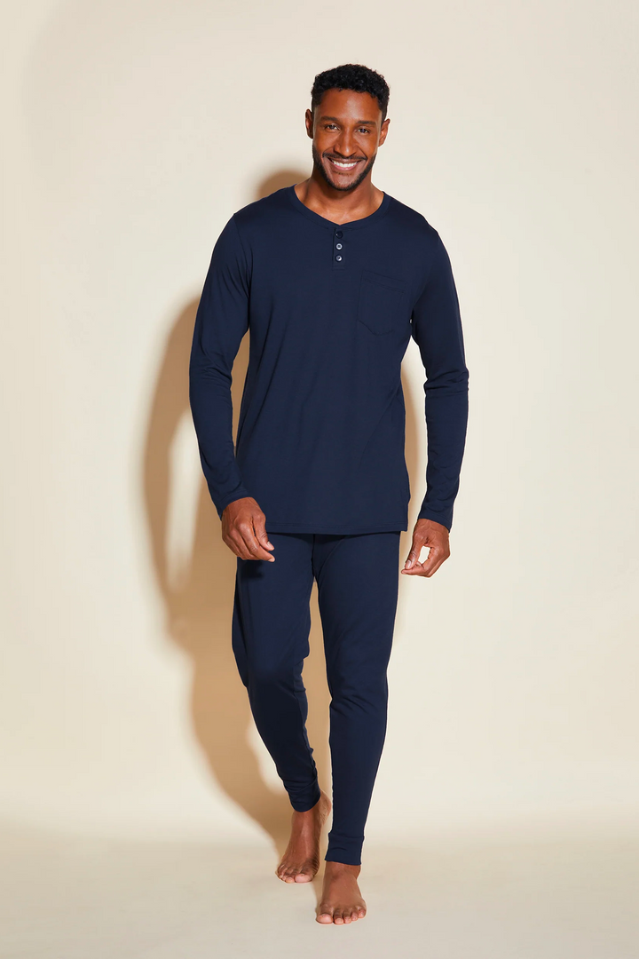 Bella Herr Henley and Jogger Set Navy