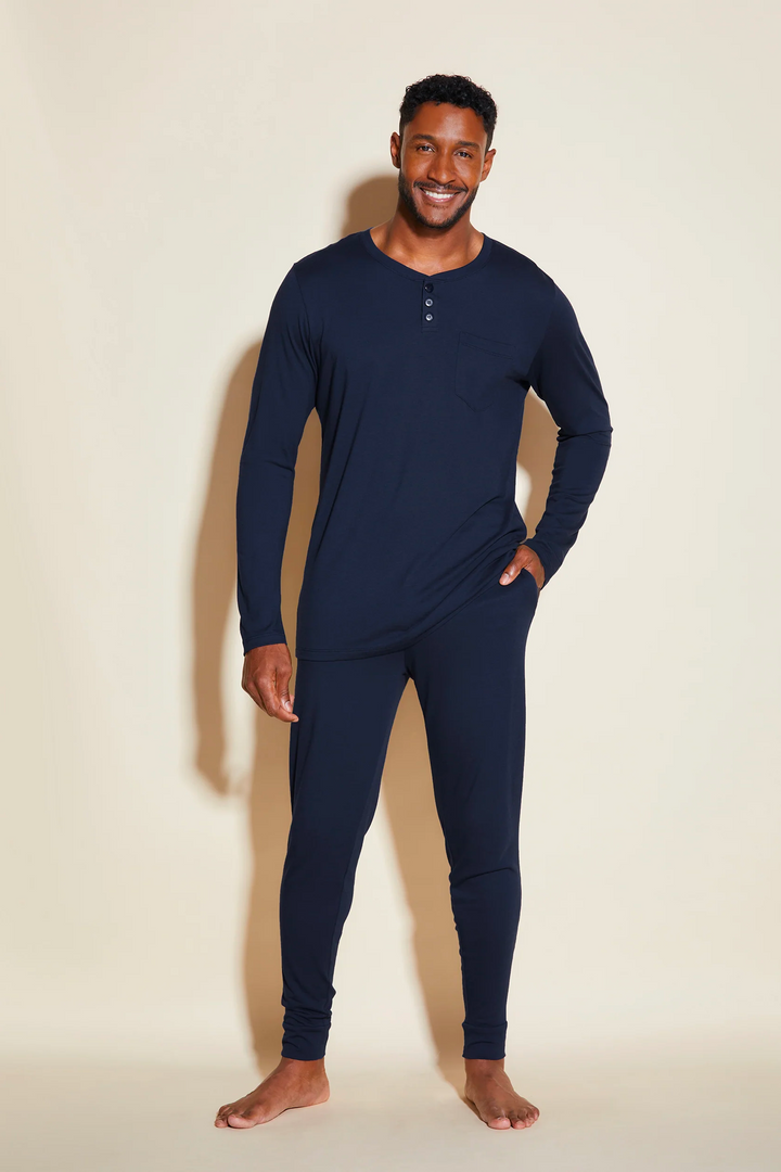 Bella Herr Henley and Jogger Set Navy