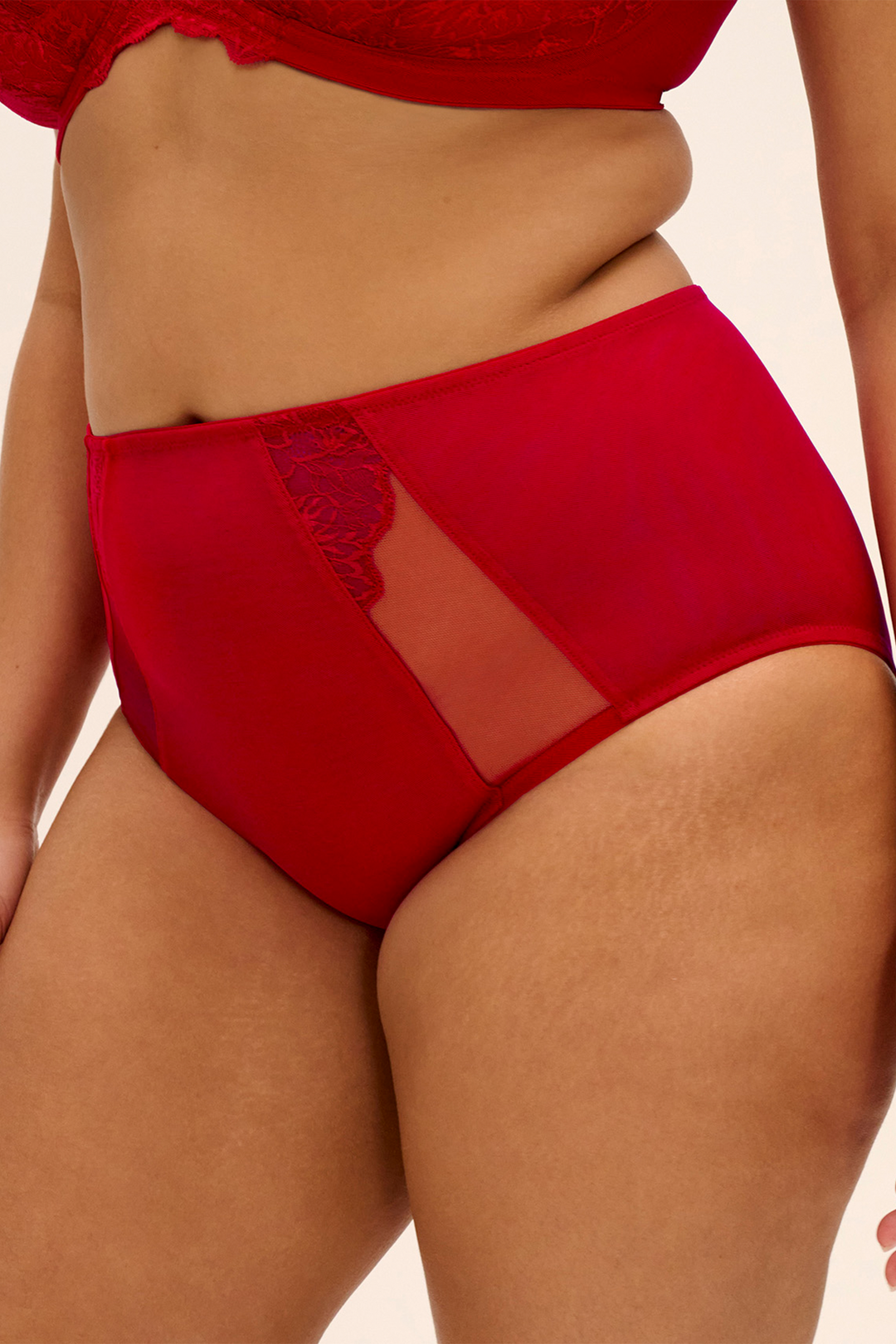 Brianna High Waisted Brief Haute Red