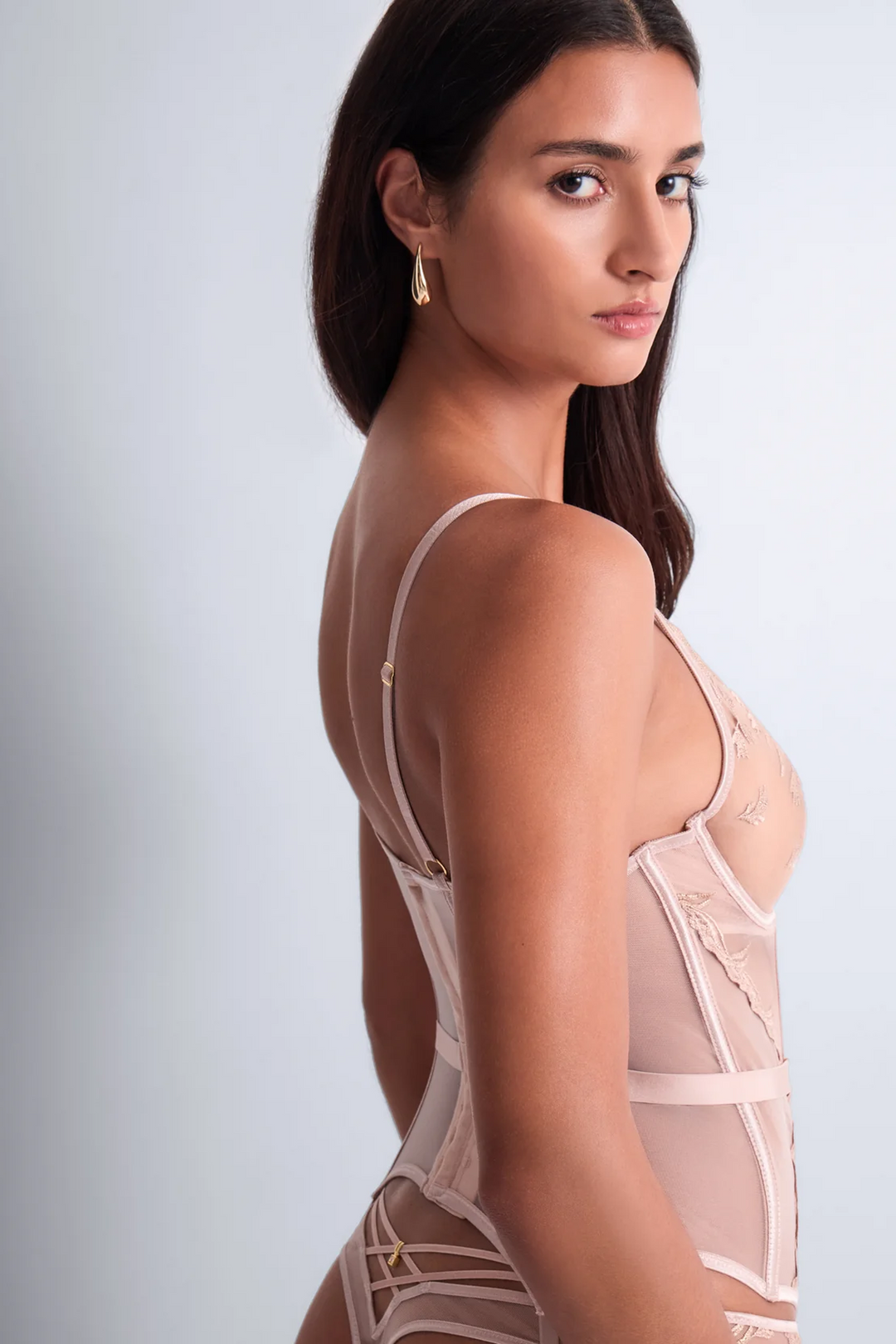 Cosmic Romance Underwire Basque Sand Rose