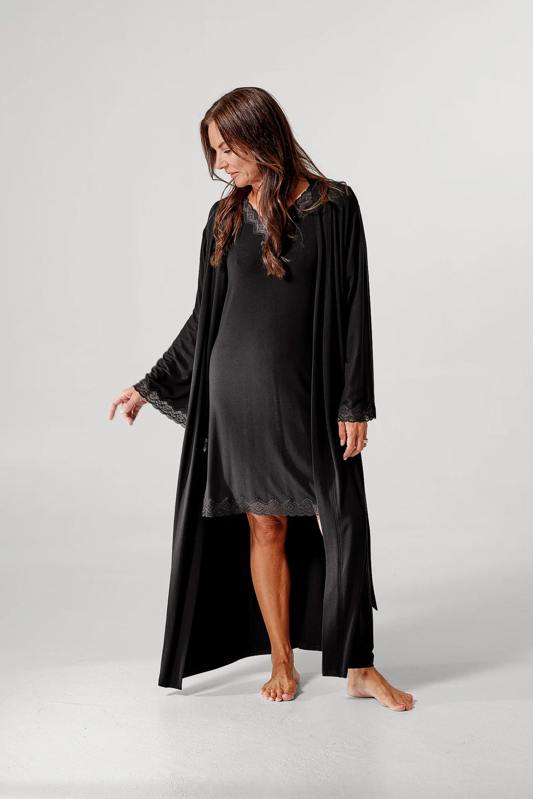 Diana Long Robe Black