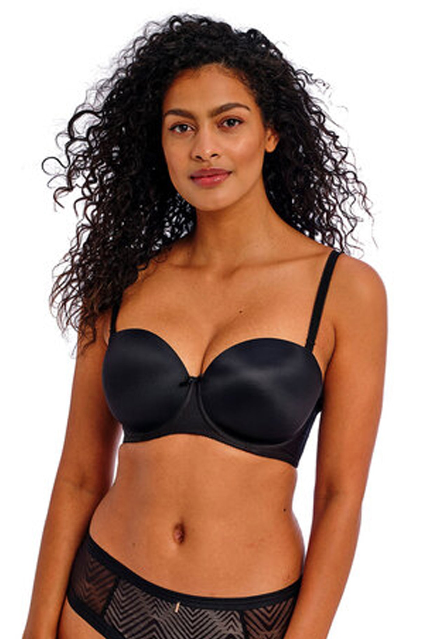 Deco Moulded Strapless Bra Black