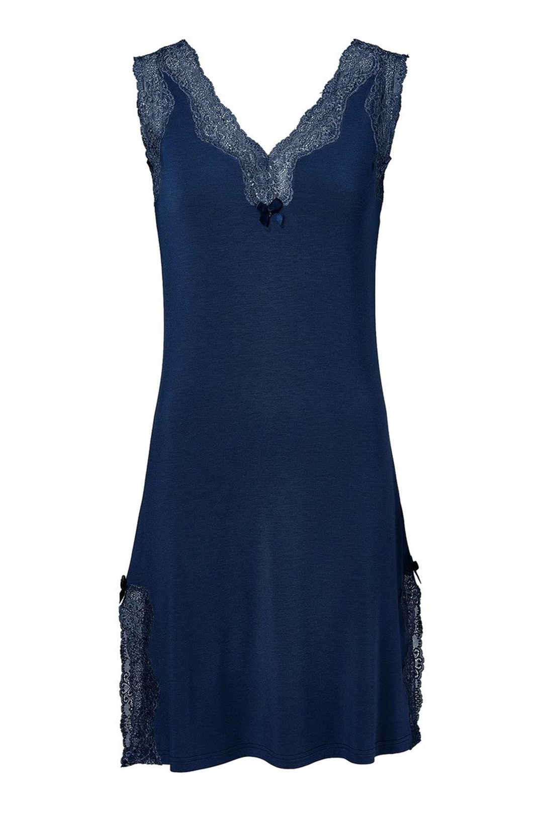 Elegance Sleeveless V-neck Night Dress Navy