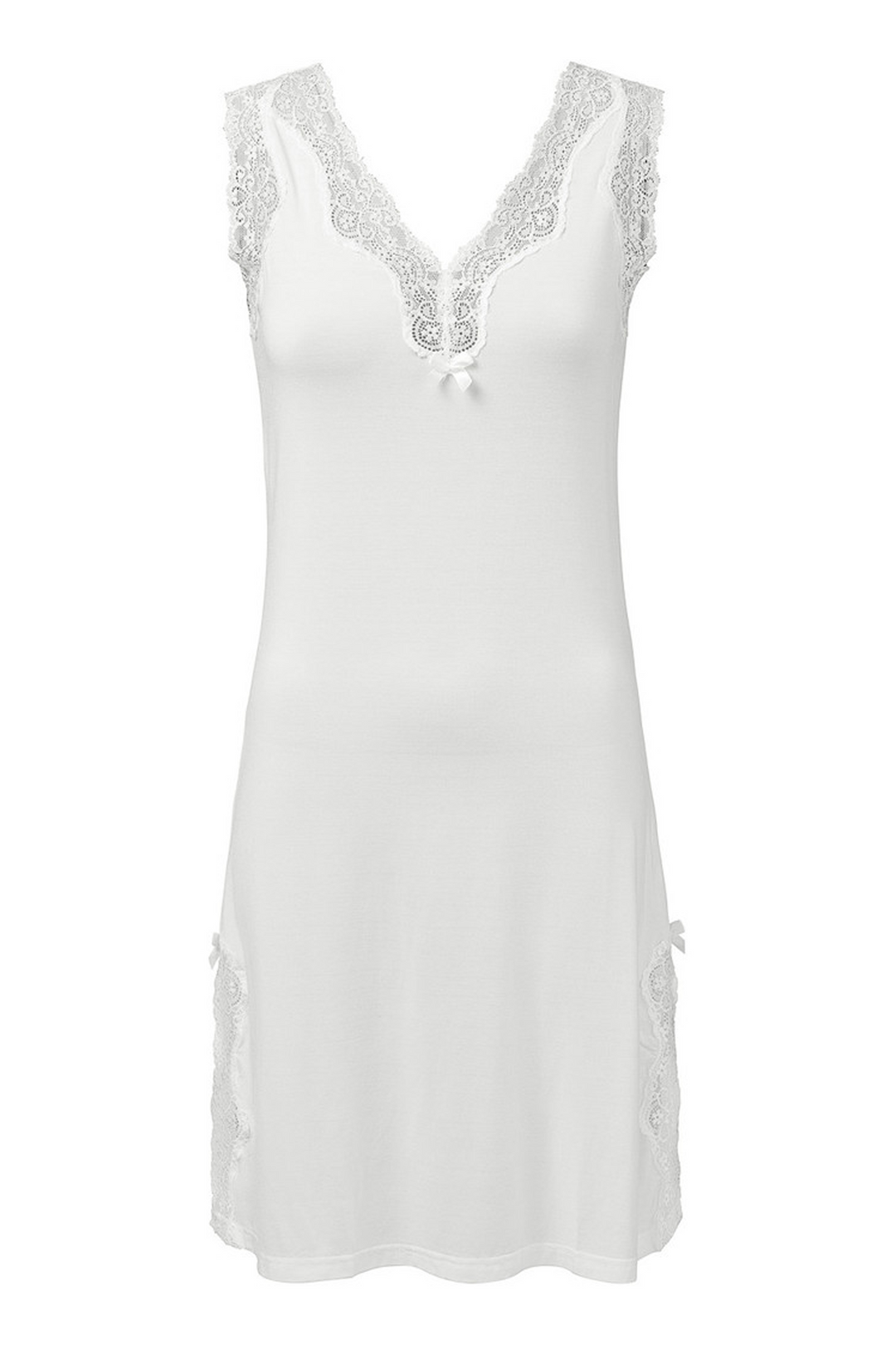 Elegance Sleeveless V-neck Night Dress Off White