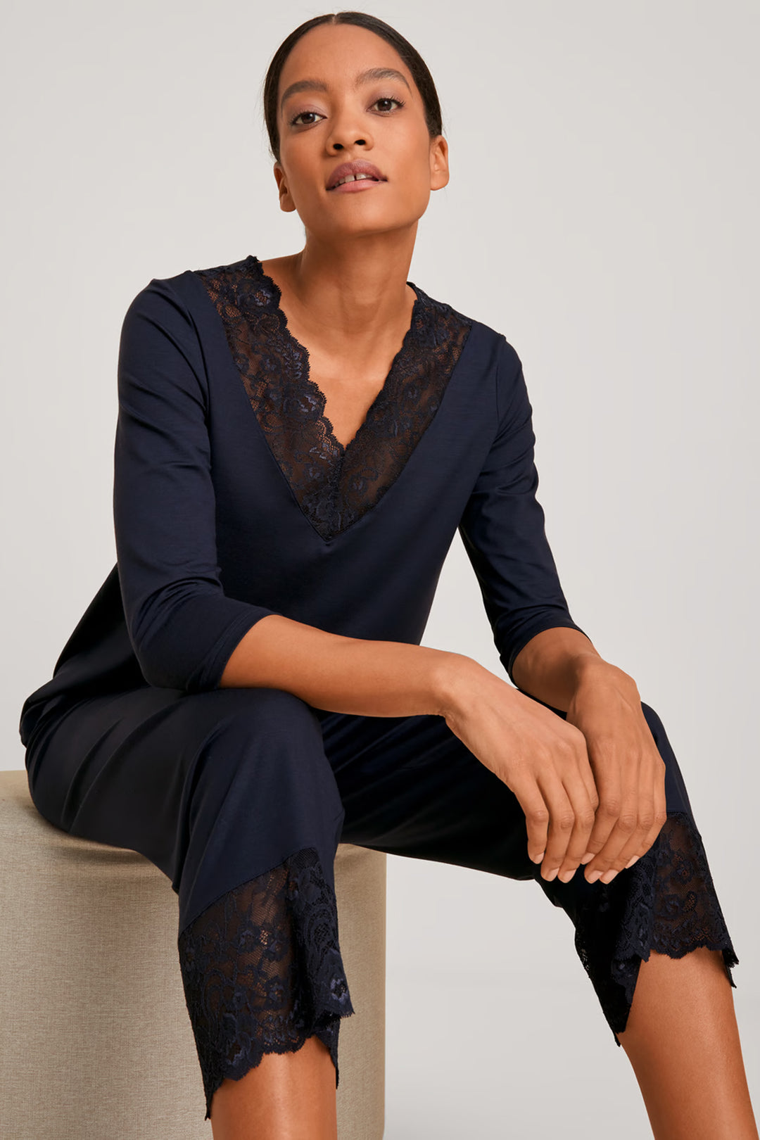 Elegant Dreams 7/8 Pyjamas Dark Lapis Blue