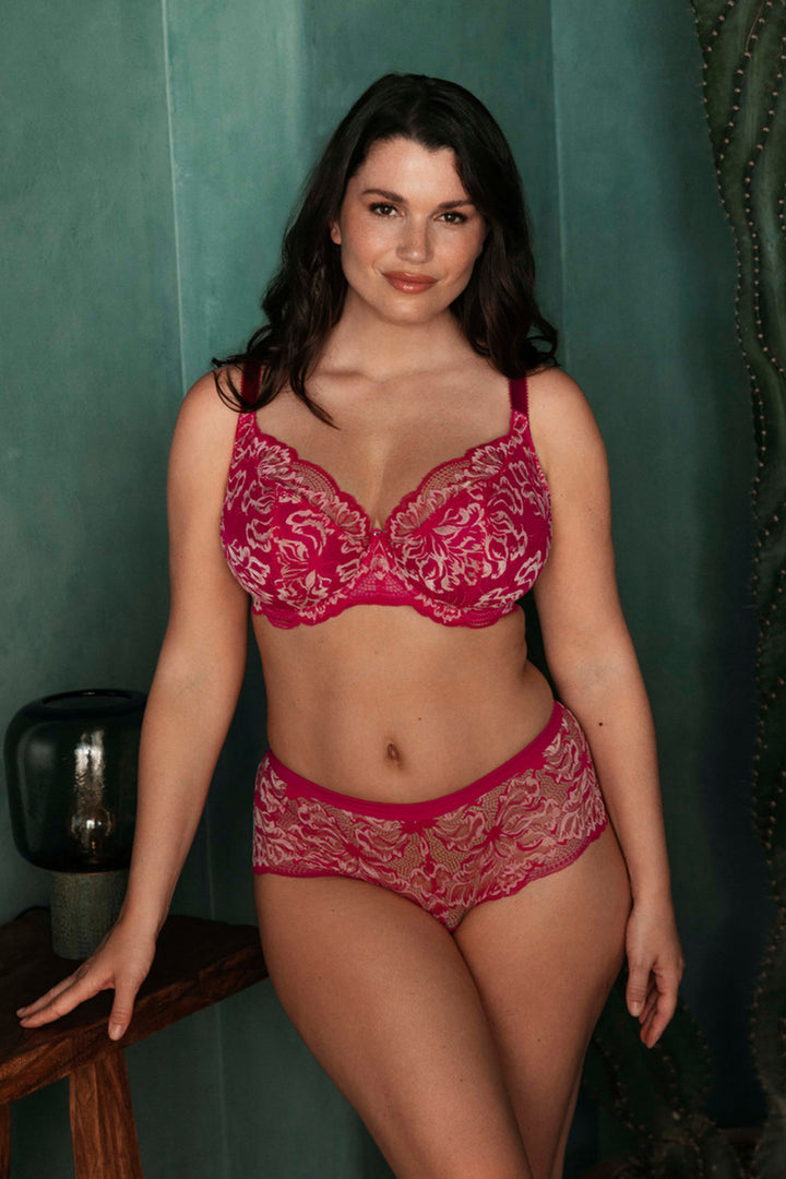 Emmaline Padded Plunge Bra Cerise