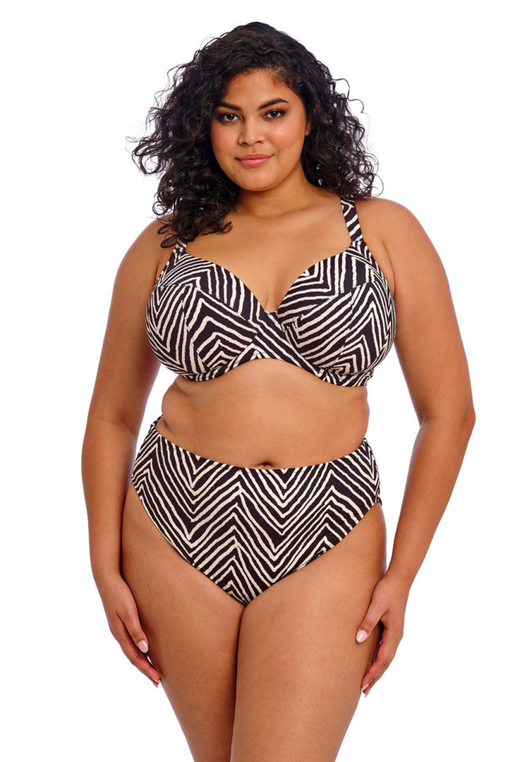 Fiji Falls Mid Rise Bikinitrosa Svart