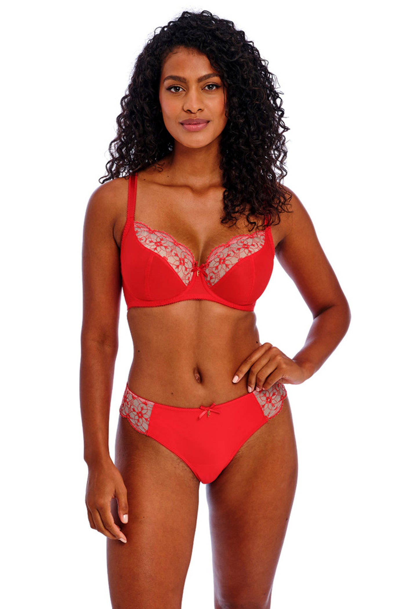 Hallie Plunge Bh Chili Red