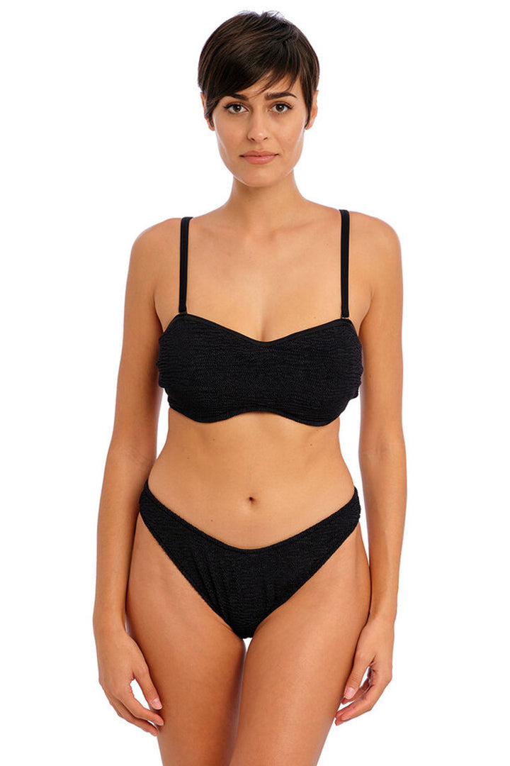 Ibiza Waves Bandeau Bikini Top Black