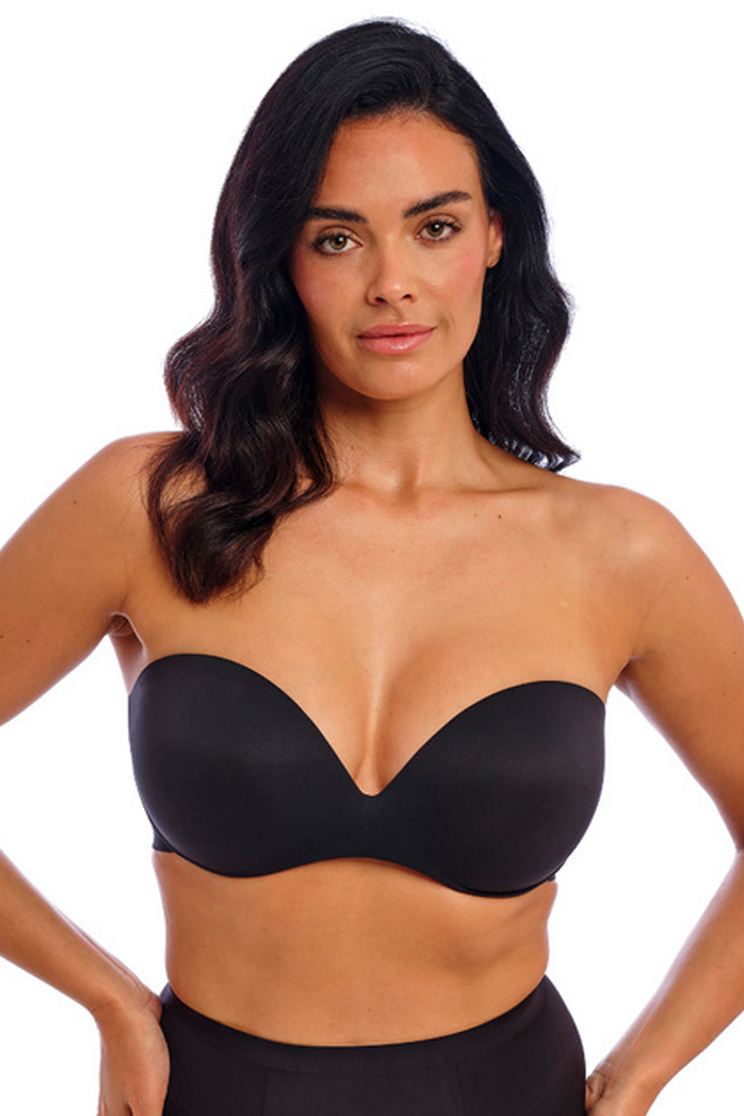 Ines Secret Formpressad Axelbandslös BH Svart