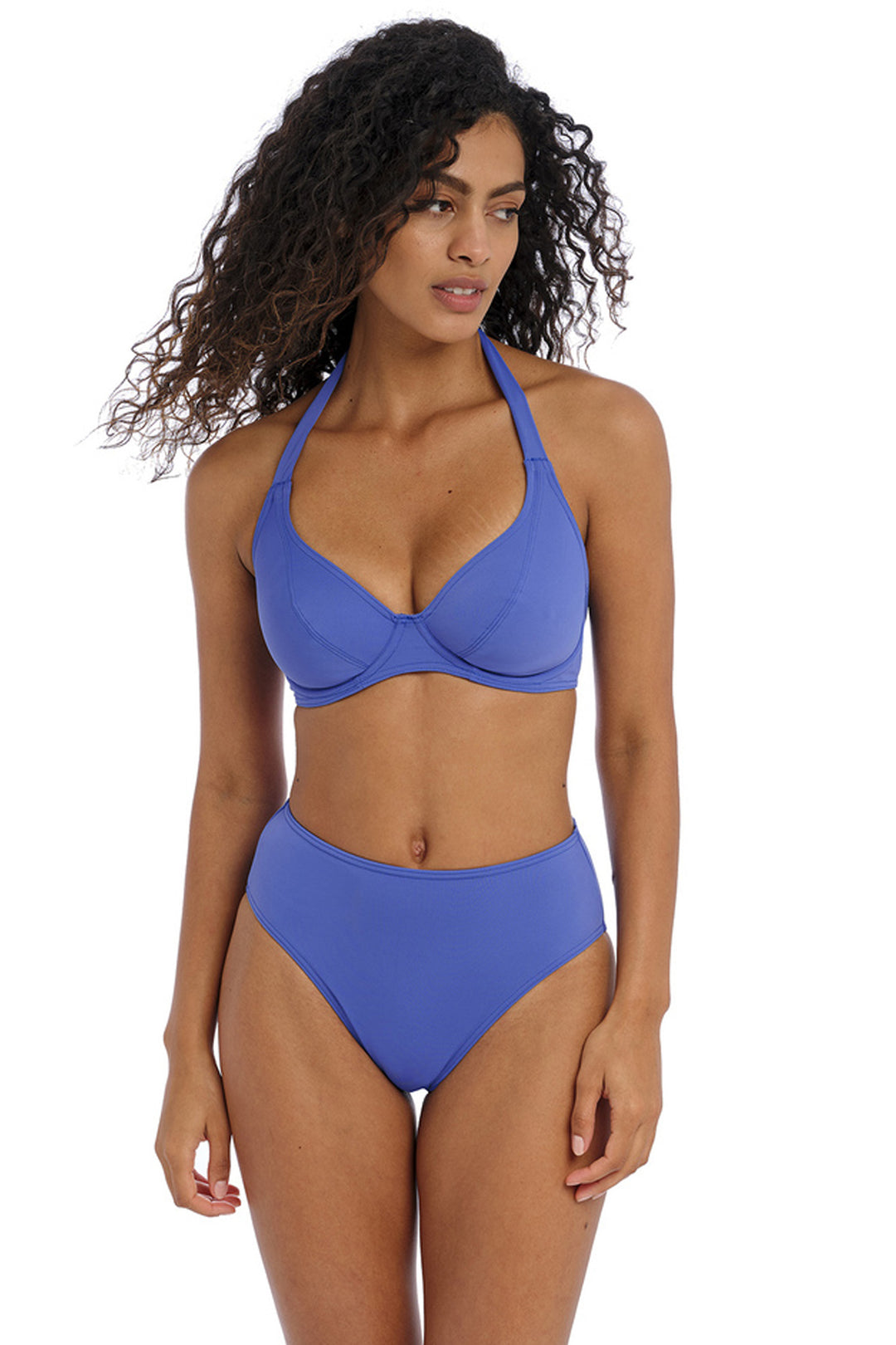 Jewel Cove Halter Bikini Top Plain Azure