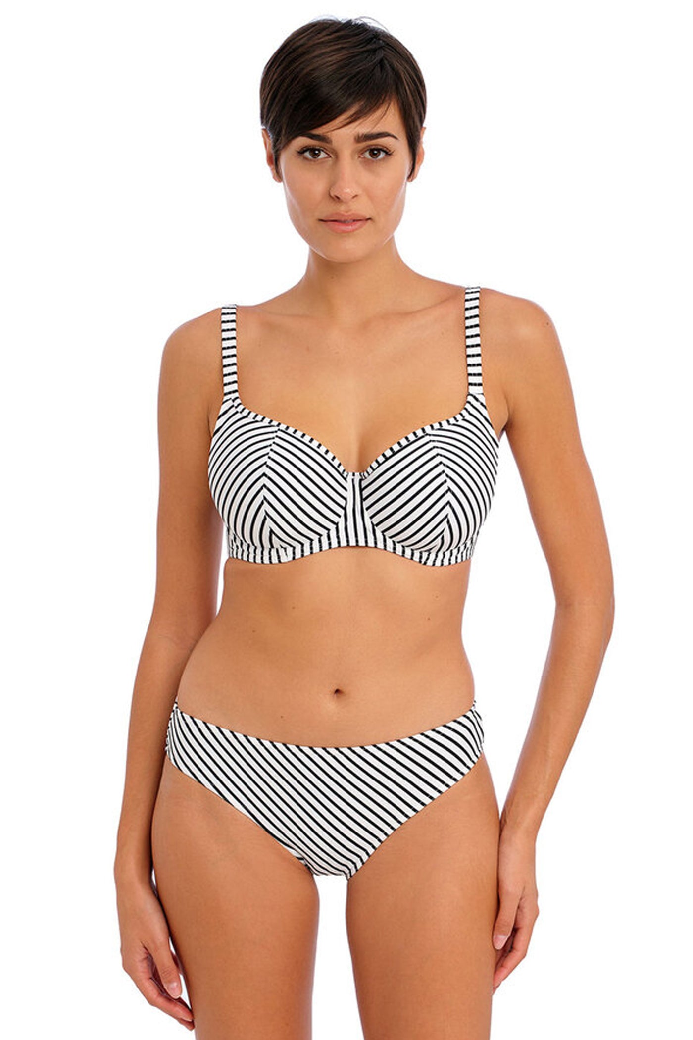 Jewel Cove Balconette Bikini Top Stripe Black