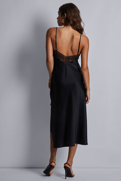 Midnight Whisper Long Nightie Black