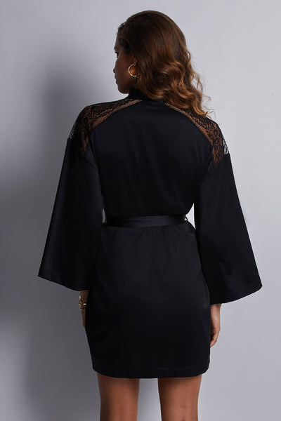 Midnight Whisper Silk kimono Black