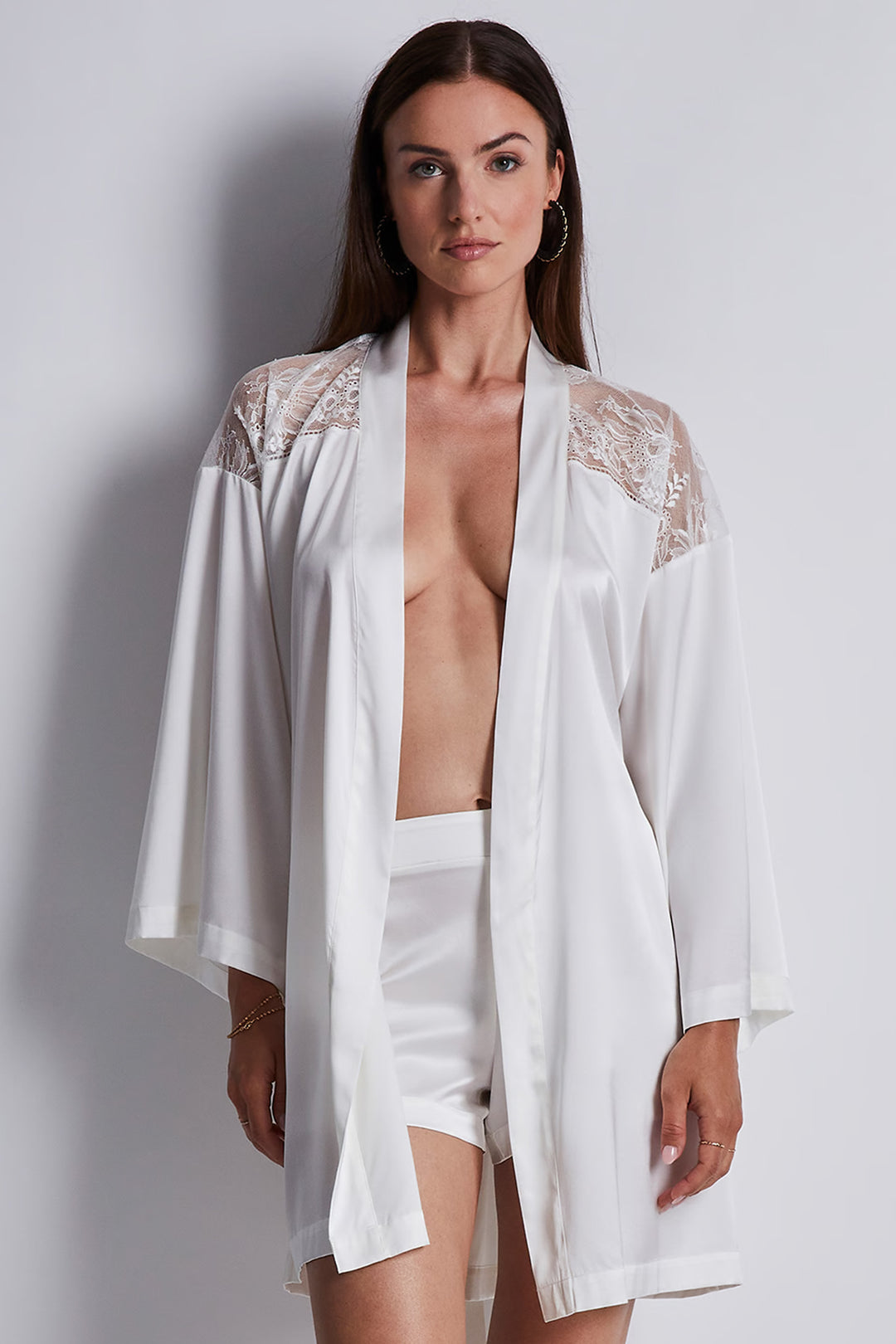 Midnight Whisper Silk kimono Opale