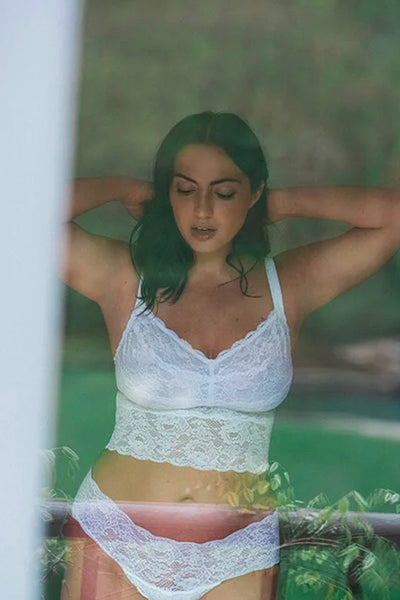 Never Say Never Curvy Crop Cami White
