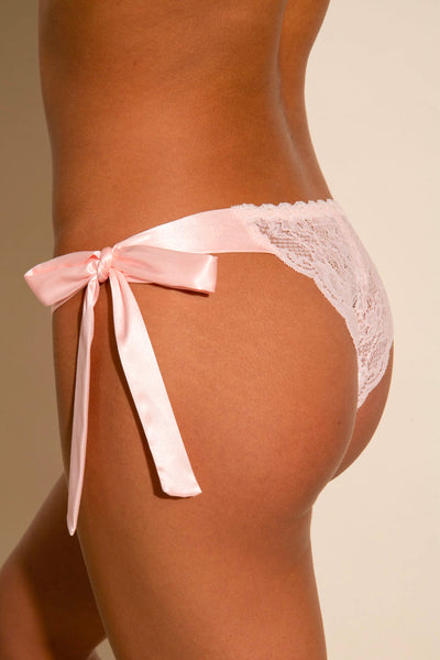 Never Say Never Tie Me Up Brazilian Thong Pink Lilly