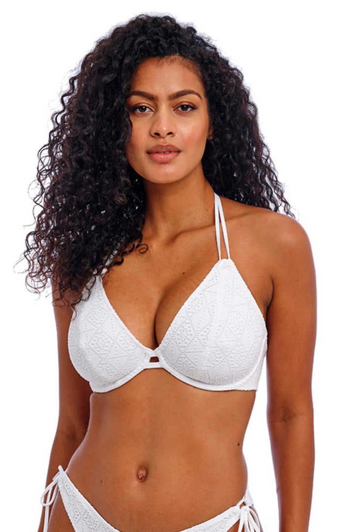 Nomad Nights Halter Bikini Top White