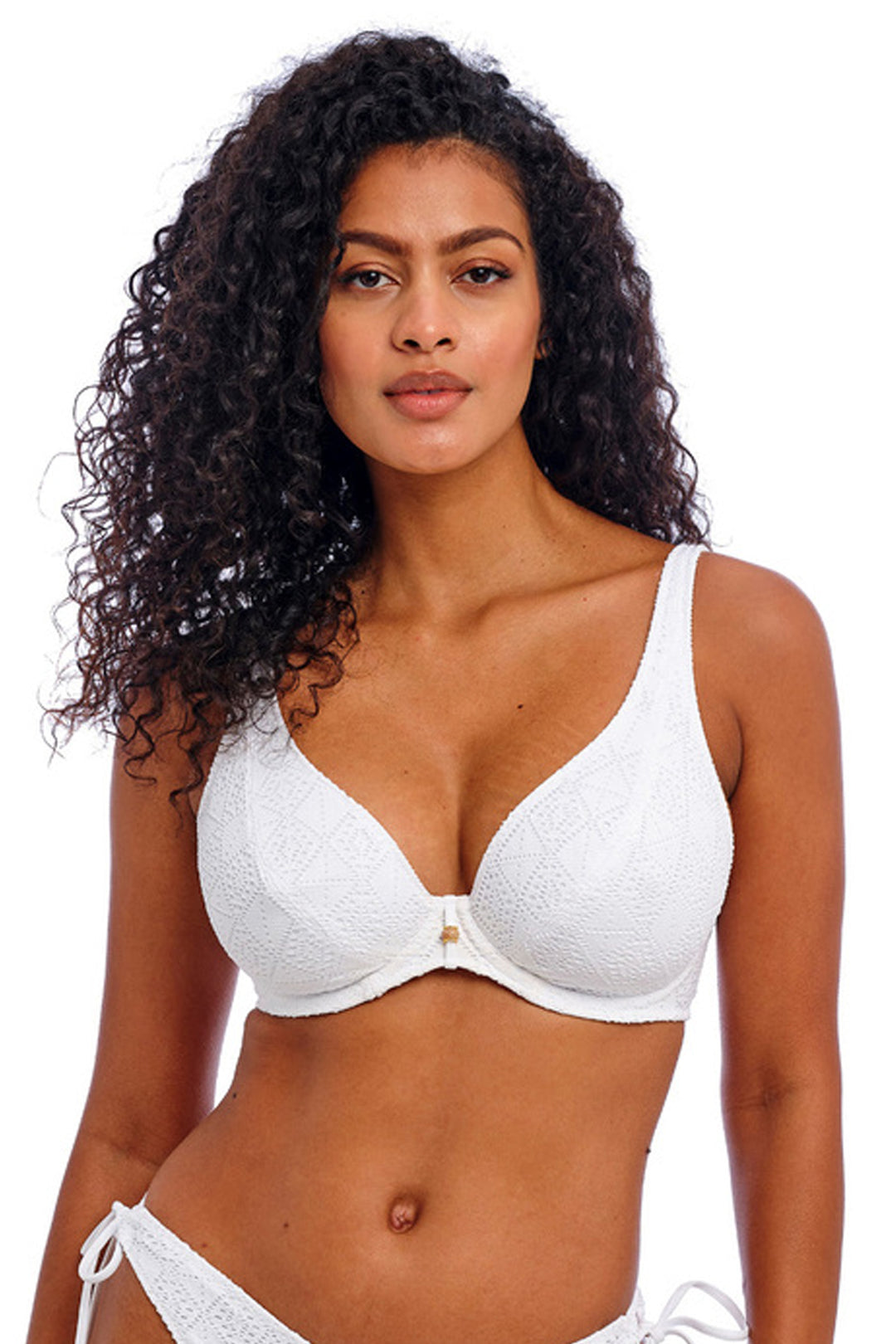 Nomad Nights High Apex Bikini Top White