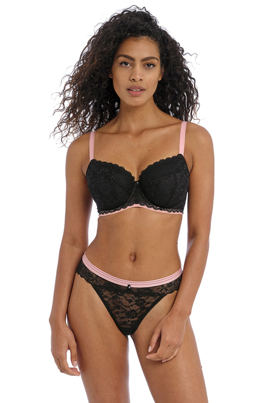 Offbeat Padded Half Cup Bra Black