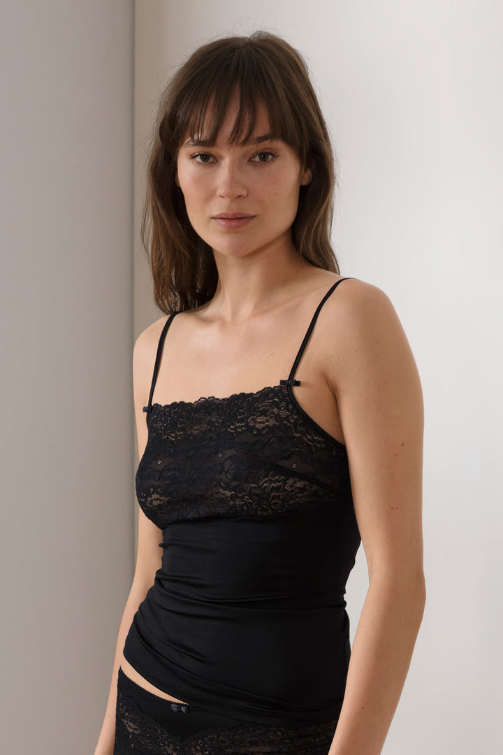 Sensual Secrets Spaghetti Strap Top Black