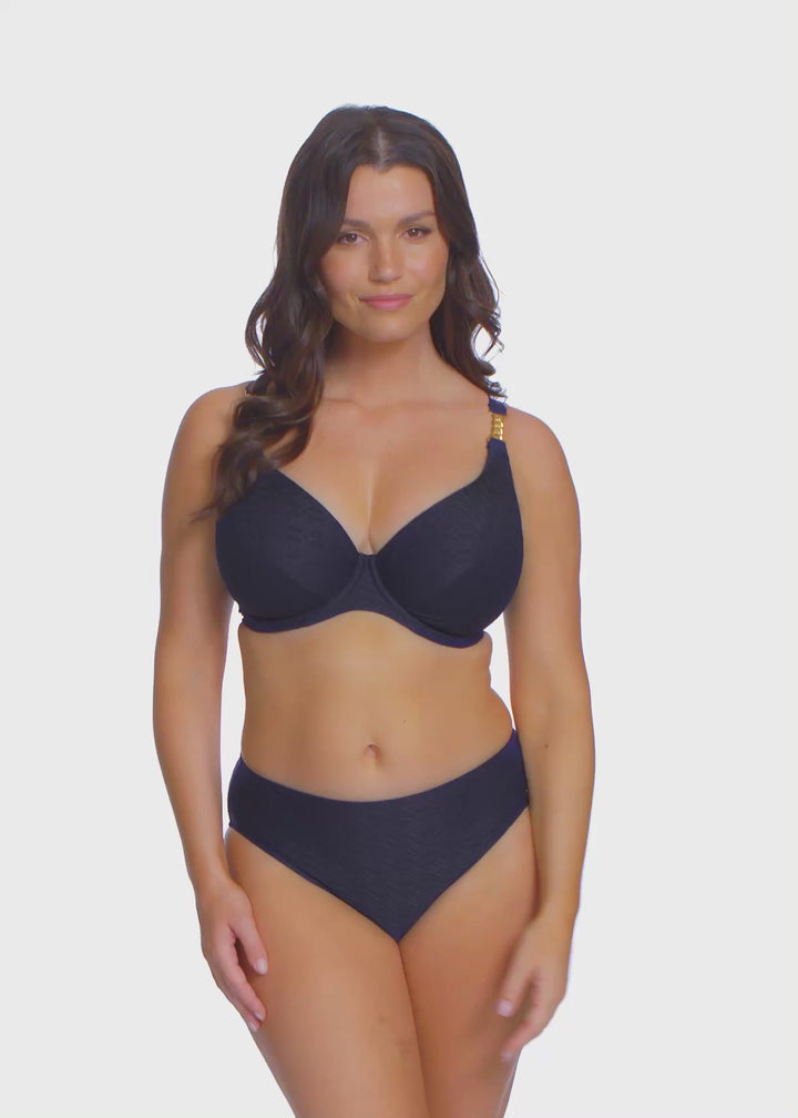 Azores Plunge Bikini Top Midnight