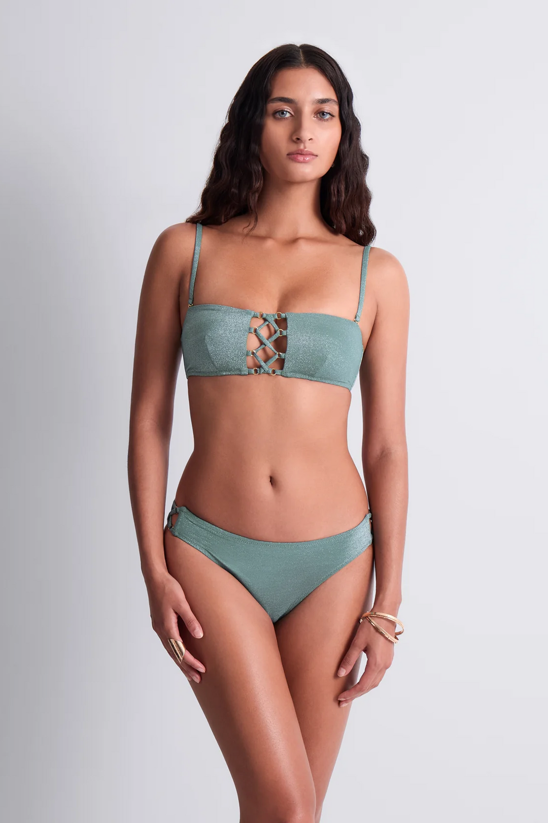 Summer Glow Bikini Bandeau Aqua