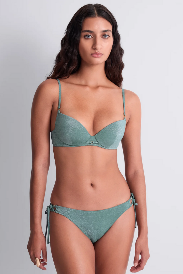 Summer Glow Bikini Plunge Bh Aqua