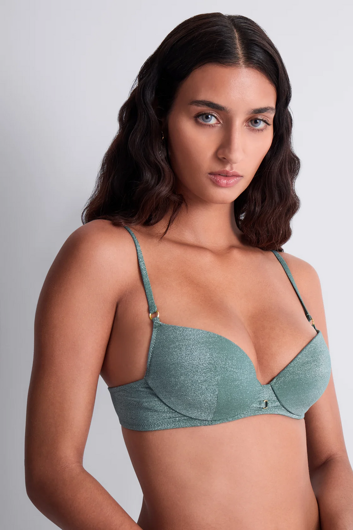 Summer Glow Bikini Plunge Bh Aqua